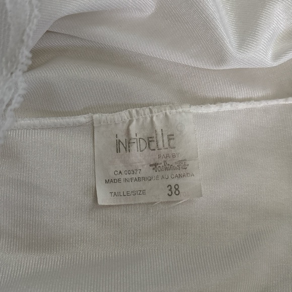 3/$30 💘 vintage white lace trim lingerie chemise slip dress nightgown - Picture 3 of 3